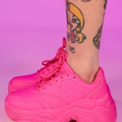 Berness Shoes Hot Pink Flexx Platform Sneakers Womens