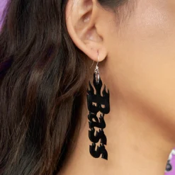 Nomad Kandi Bass Babe Black Flame Earrings