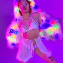 AE Multi-Color LED Faux Fur Vest
