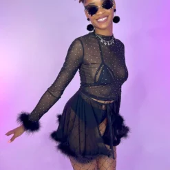 Bear Dance High Class Mesh Long Sleeve Top