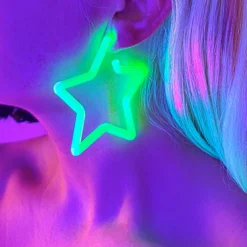 AE New Neon Retro Star Acrylic Earrings