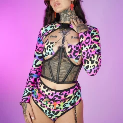 Elizabeth Acid Jungle Long Sleeve Shrug With Buckle New