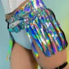 Daisy's Corsets Sonic Fantasy Holographic Silver Fringe Skirt