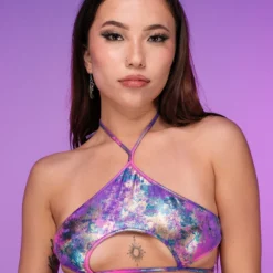 Roma New Violet Rebel Keyhole Tie Top