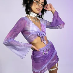 AE Tied & Dyed 2pc Lavender Skirt Set New