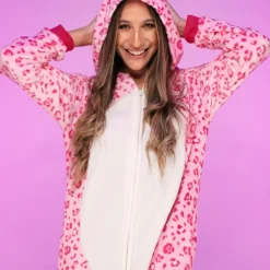 Fashion Go Pink Leopard Unisex Onesie Womens