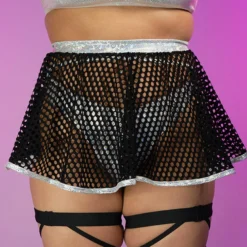Roma Bass Drop Fishnet Mini Skirt New