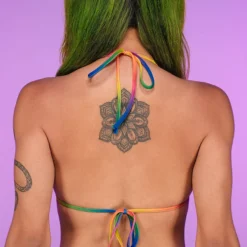 Roma New Rainbow Raver Fishnet Bikini Top