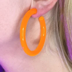 AE New Neon Retro Circle Hoops Acrylic Earrings