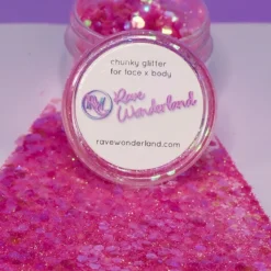 Xucai Iridescent Pink Chunk Body And Face Festival Glitter (Large 15 Grams) Accessories