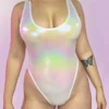 J. Valentine White Holo Foil Bodysuit