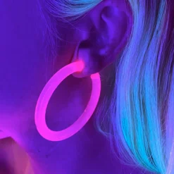 AE New Neon Retro Circle Hoops Acrylic Earrings