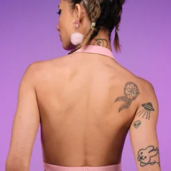 Daisy's Corsets Pink Ecstasy Stretchy Harness Top New