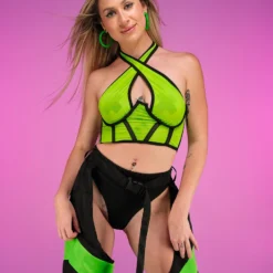 Daisy's Corsets Green Hazard Corset Halter Top New