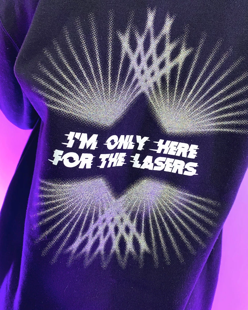555stickers Womens Only Here For The Lasers Reflective Hoodie 2 555stickers Womens Only Here For The Lasers Reflective Hoodie