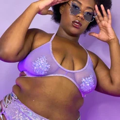 J. Valentine Mesh Tricot Underboob Wrap Top