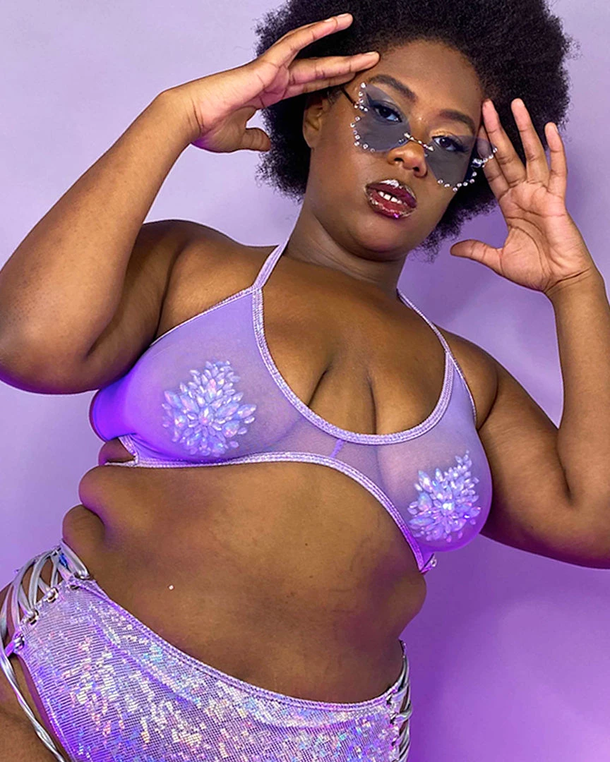 J. Valentine Mesh Tricot Underboob Wrap Top 2 J. Valentine Mesh Tricot Underboob Wrap Top