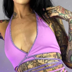 Roma Candy Lane Criss-Cross Bikini Tie Top