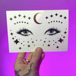 AE Womens Under The Moonlit Stars Gold Freckle Temporary Tattoo