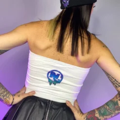 555stickers House Ho Graffiti White Bandeau Tube Top