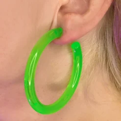 AE New Neon Retro Circle Hoops Acrylic Earrings