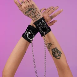 Bodyzone New Sugar Baby Black O-Ring Wrist Cuffs