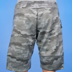 Phillip Marciano LLC Mens Light Grey Camo Slant Zipper Men's Shorts