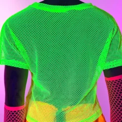 Bear Dance New Basic Fishnet Crop Tee