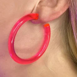 AE New Neon Retro Circle Hoops Acrylic Earrings