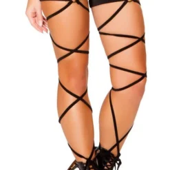 Roma Womens Black O-Ring Leg Wraps