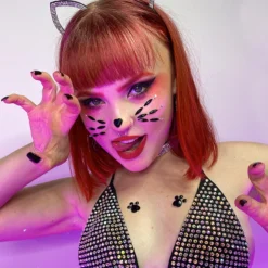 Leg Avenue Meow Kitty Bunny Adhesive Face Jewels Sticker Womens