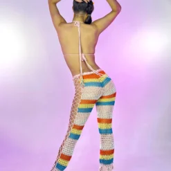 Hot And Delicious Indio Summer 2pc Crochet Pant Set New