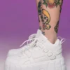 Berness Shoes White Elevated Platform Sneakers Womens
