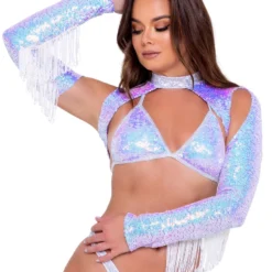 Roma Lavender Sugar Nova Fringe Shrug 10 Roma Lavender Sugar Nova Fringe Shrug