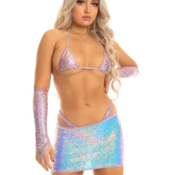 Roma Sequin Fitted Mini Skirt Womens