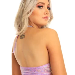 Roma Halter Underboob Cutout Crop Top Rave Tops