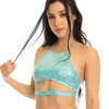Roma Halter Underboob Cutout Crop Top Rave Tops