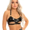 Roma Vinyl Underboob O-Ring Top Womens