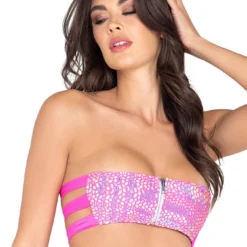 Roma Astro Candy Strappy Bandeau Top With Zipper Closure Womens 11 Roma Astro Candy Strappy Bandeau Top With Zipper Closure Womens