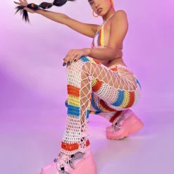 Hot And Delicious Indio Summer 2pc Crochet Pant Set New