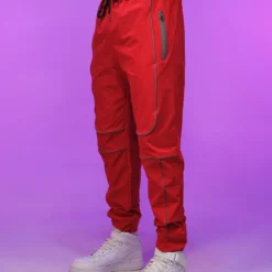 AE Womens Red Reflective Unisex Joggers 9 AE Womens Red Reflective Unisex Joggers