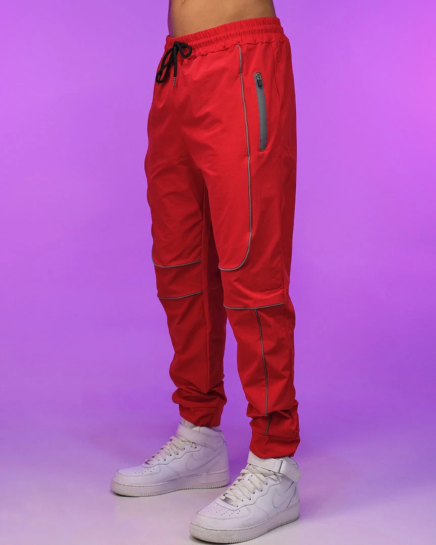 AE Womens Red Reflective Unisex Joggers 3 AE Womens Red Reflective Unisex Joggers