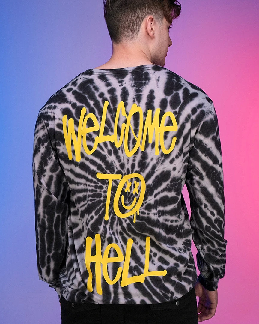 Space Yacht Welcome To Hell Black Cloud Tie Dye Tee Womens 1 Space Yacht Welcome To Hell Black Cloud Tie Dye Tee Womens