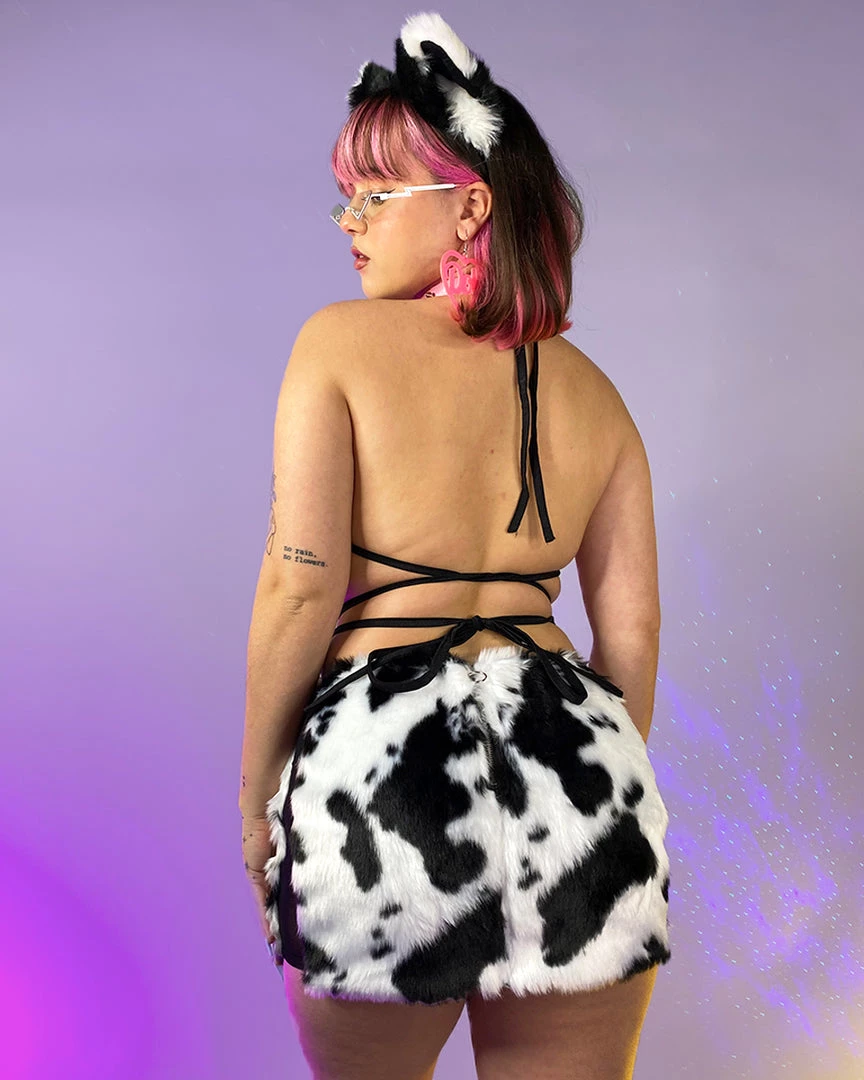 OhYes Fashion New Udderly Yours Cow Fuzzy Mini Skirt 2 OhYes Fashion New Udderly Yours Cow Fuzzy Mini Skirt