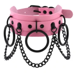 AE Womens Chain Jane Faux Leather Choker