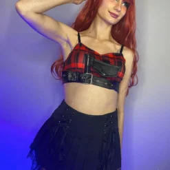 AE Womens Buckle Me Up Crop Top