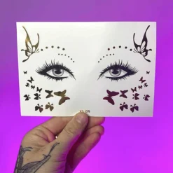 AE Butterfly Queen Gold Temporary Face Tattoo Womens
