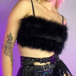 AE Feathered Princess Spaghetti Strap Crop Top New