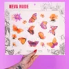 Neva Nude Womens Orange Butterfly Kisses Giant Temporary Tattoo Pack