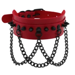 AE Spike & Chains Faux Leather Choker Womens 6 AE Spike & Chains Faux Leather Choker Womens